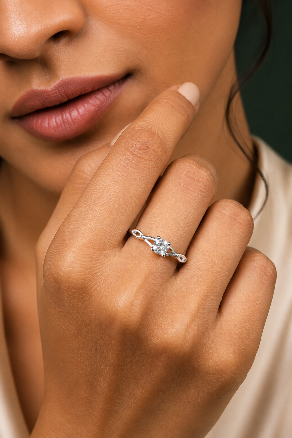 Adjustable Minimalist Solitaire Ring