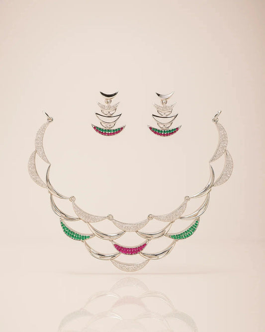 Exquisite Multi-Tiered Crystal Necklace Set