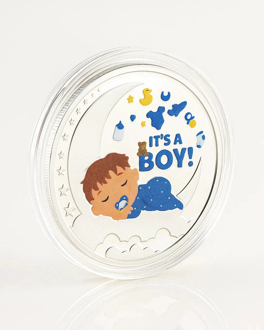 10 gm It's a Boy Colored Coin - Circle