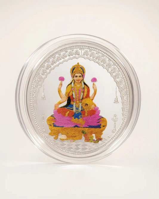 10 gm Lakshmi Ji Colored Coin - Circle