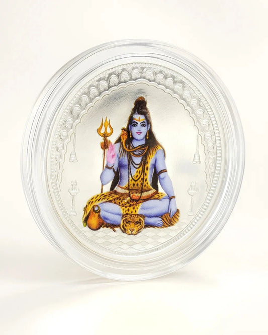 10 gm Shiv Ji Colored Coin - Circle
