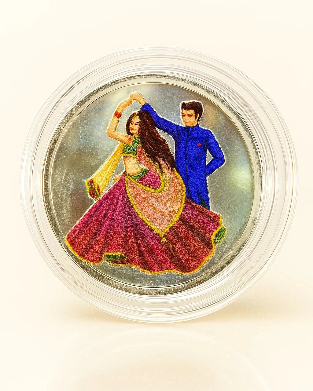 10 gm Couple Dancing I Love You Colored Coin - Circle