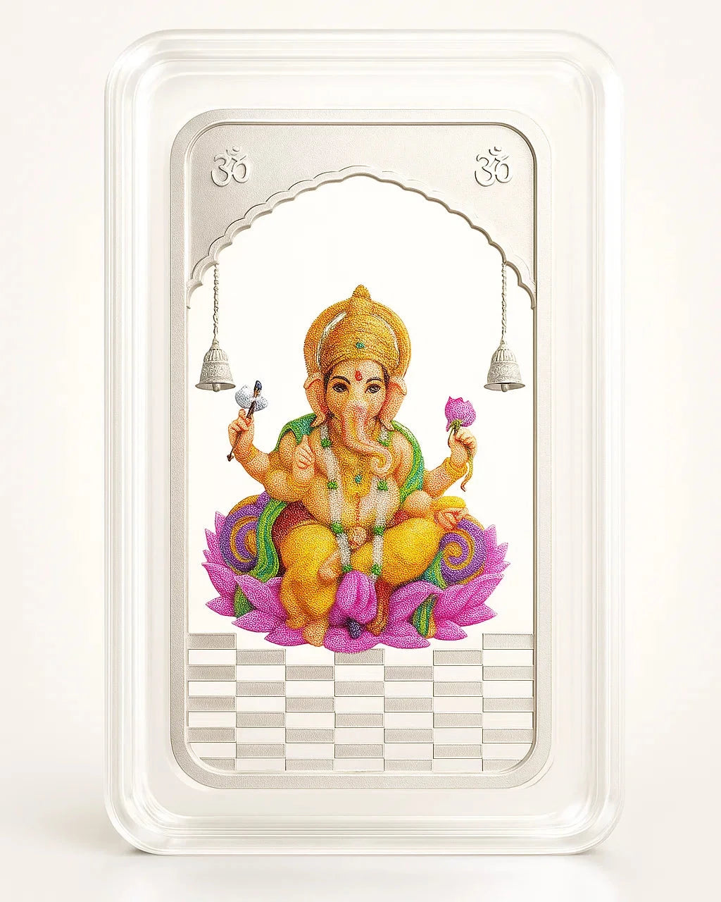 10 gm Ganesh Ji Colored Coin - Rectangle