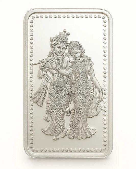 10 gm Radha Krishan Ji Coin - Rectangle