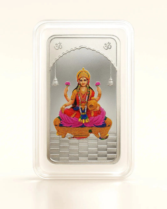 10 gm Lakshmi Ji Colored Coin - Rectangle