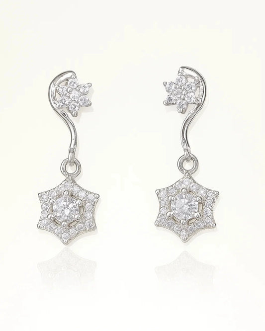 Crystal Floral Drop Earrings