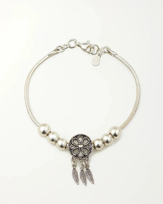 Dreamcatcher Charm Silver Bracelet