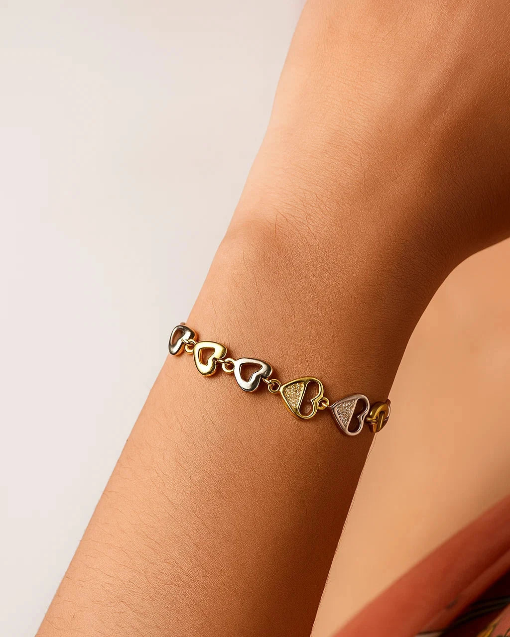 Heartbeats of Joy Two-Tone Bracelet