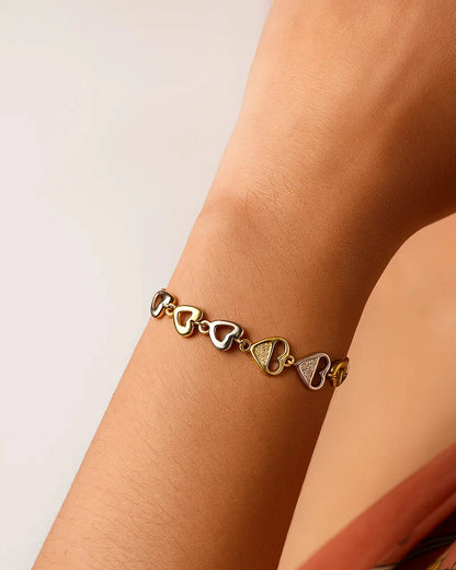 Heartbeats of Joy Two-Tone Bracelet