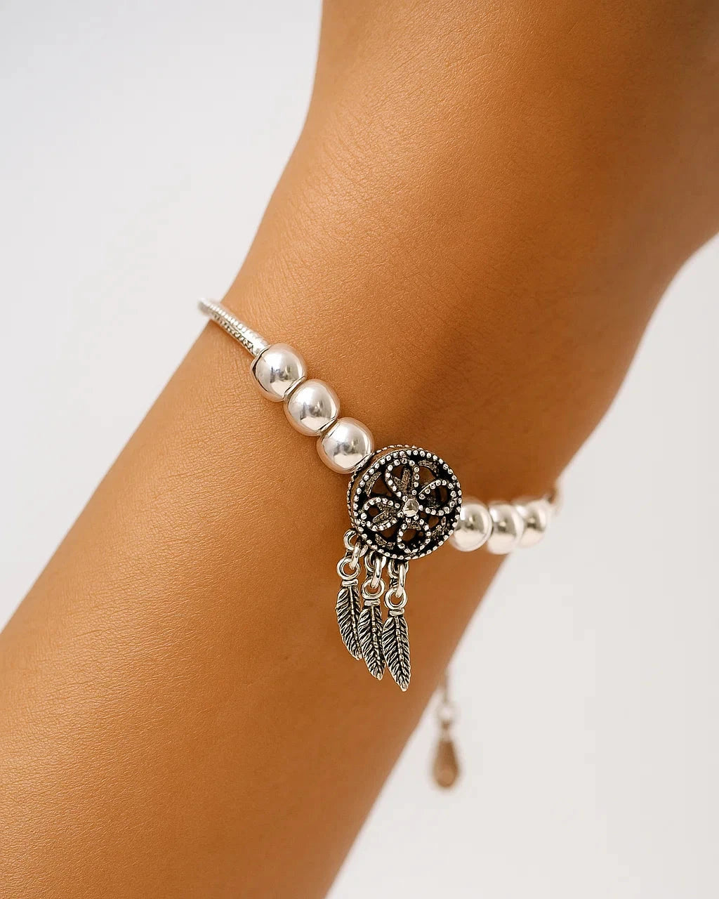 Dreamcatcher Charm Silver Bracelet