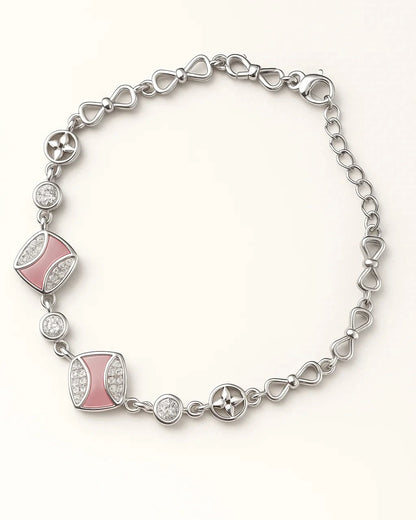 Pink Enamel Charm Bracelet