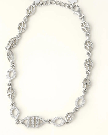 Contemporary Geometric Crystal Link Bracelet