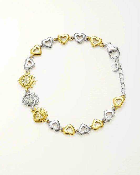 Heartbeats of Joy Two-Tone Bracelet