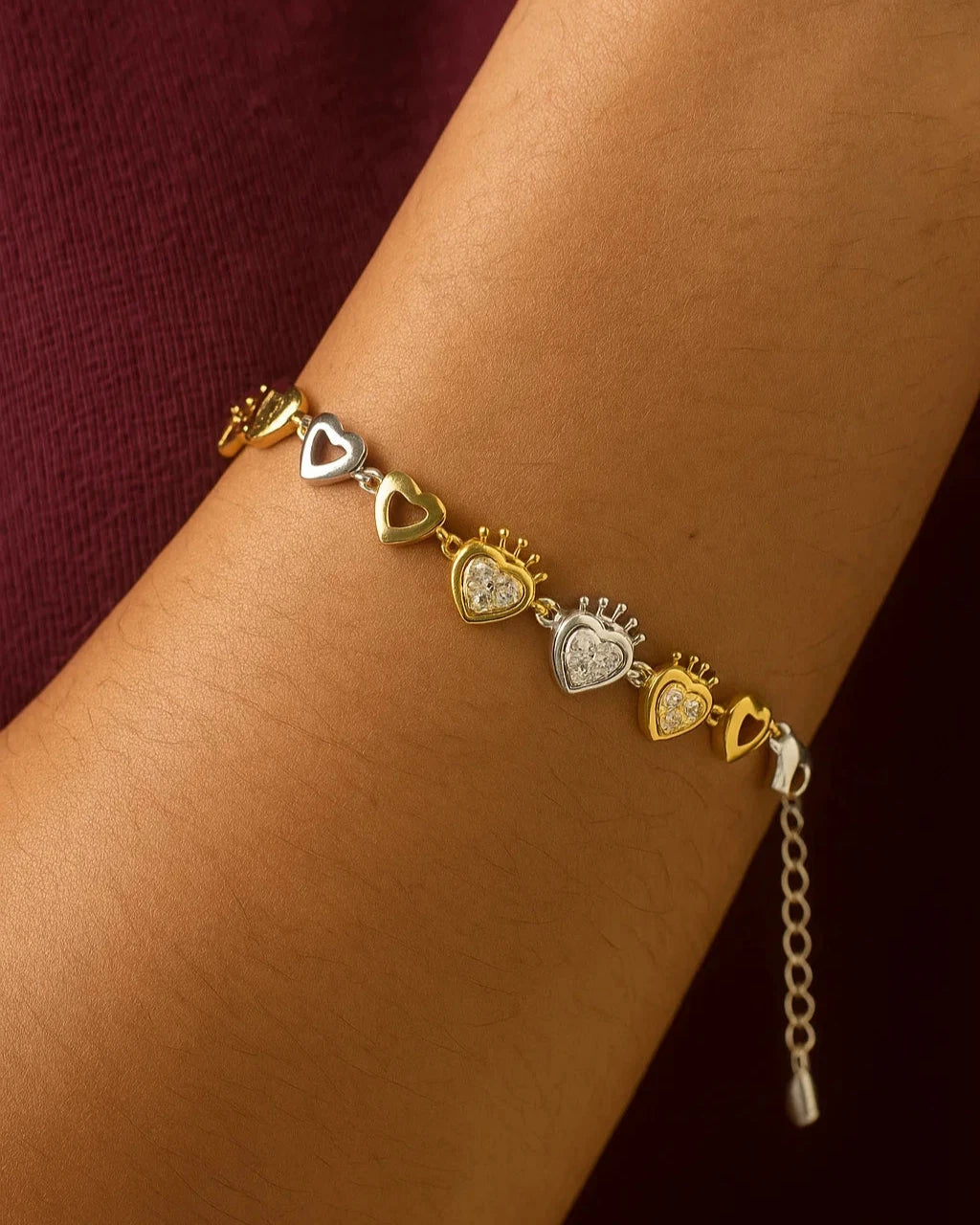 Heartbeats of Joy Two-Tone Bracelet