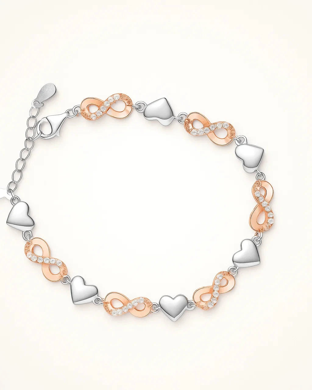 Hearts & Infinity Dual-Tone Bracelet