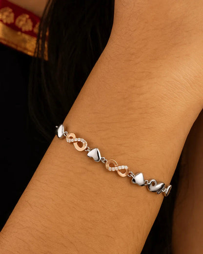 Hearts & Infinity Dual-Tone Bracelet