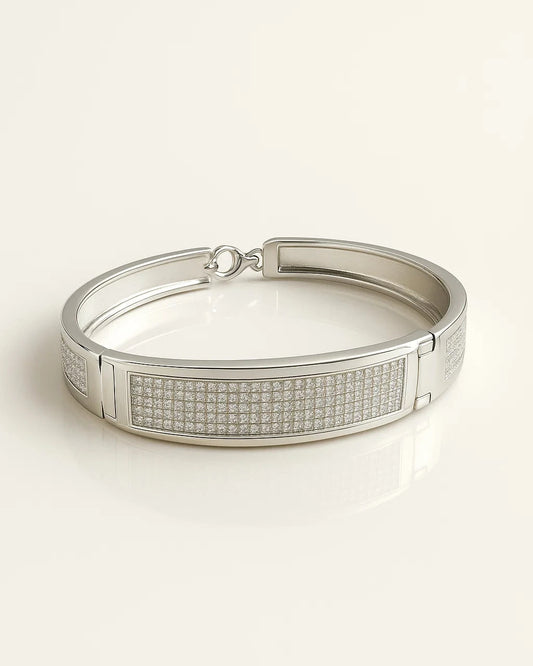 Urban Luxe Diamond-Studded Cuff Bracelet