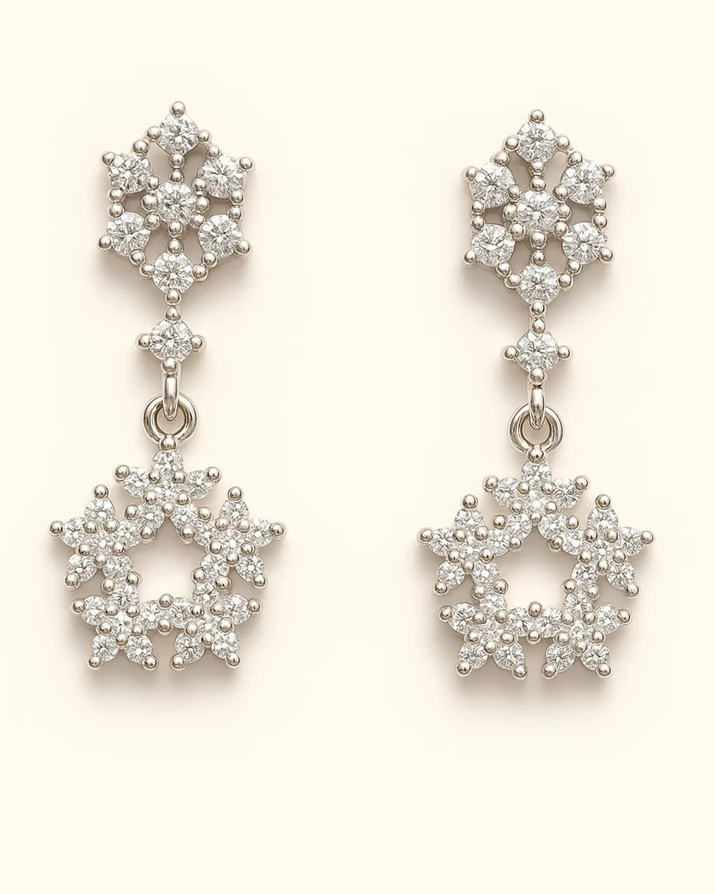 Silver Starburst Drop Earrings