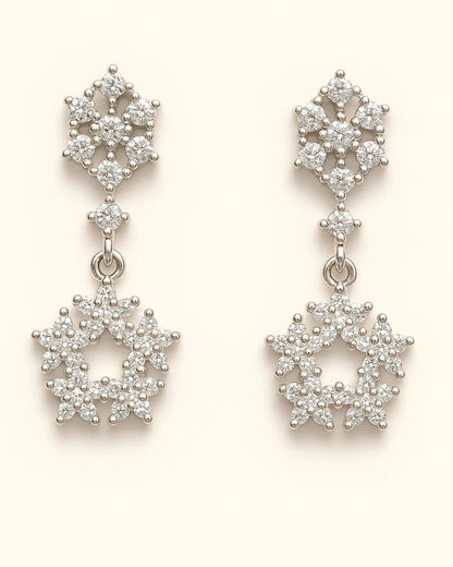 Silver Starburst Drop Earrings