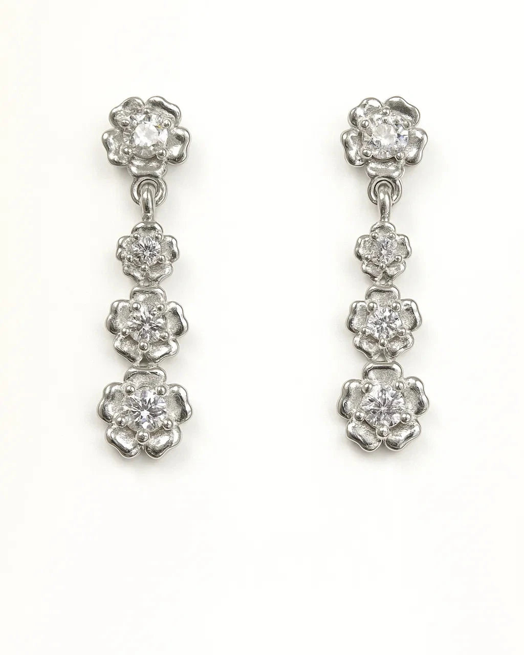 Sparkling Floral Cascade Earrings