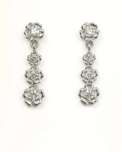Sparkling Floral Cascade Earrings