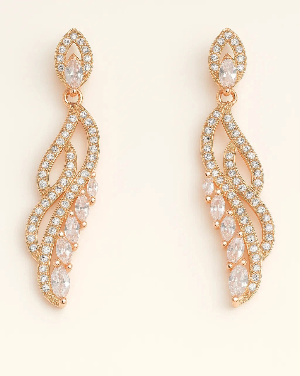 Glimmering Rose Cascade Earrings