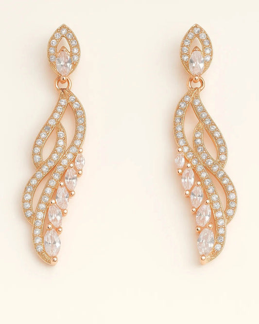 Glimmering Rose Cascade Earrings