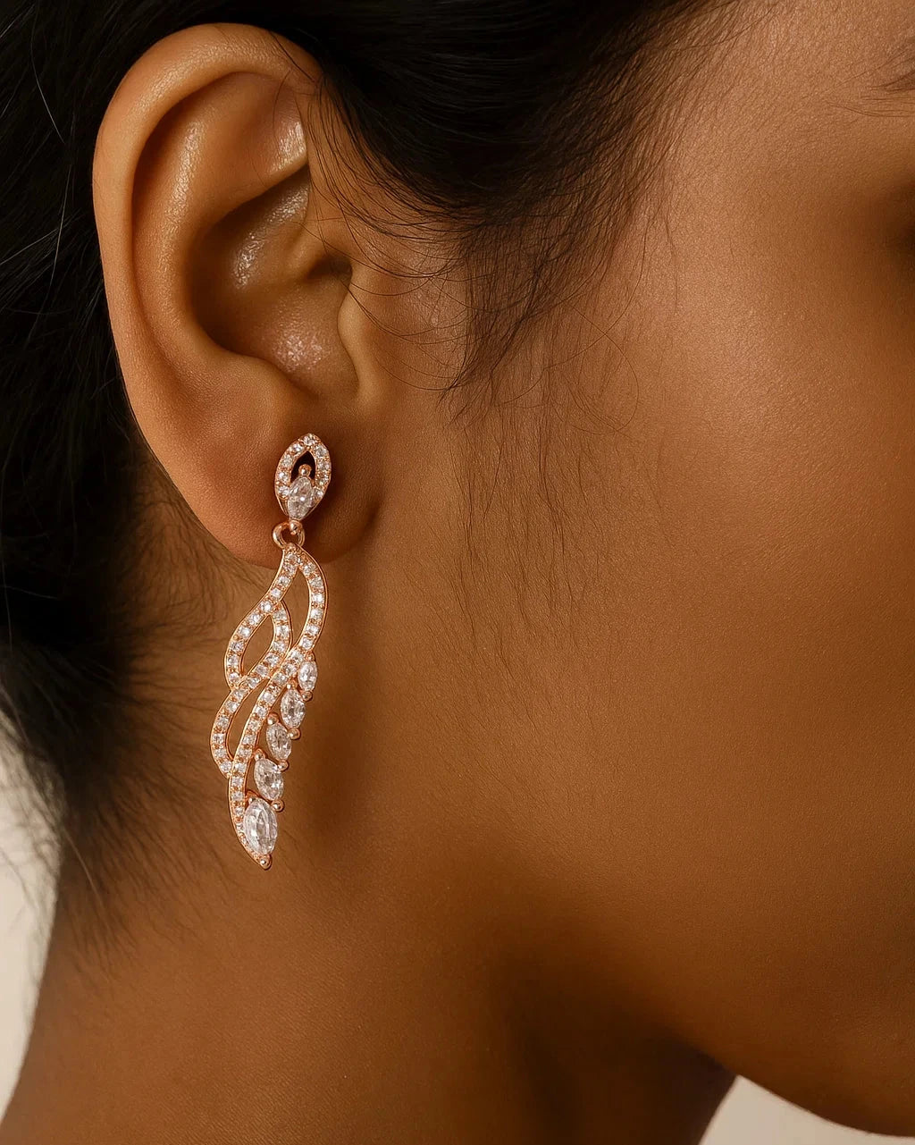 Glimmering Rose Cascade Earrings