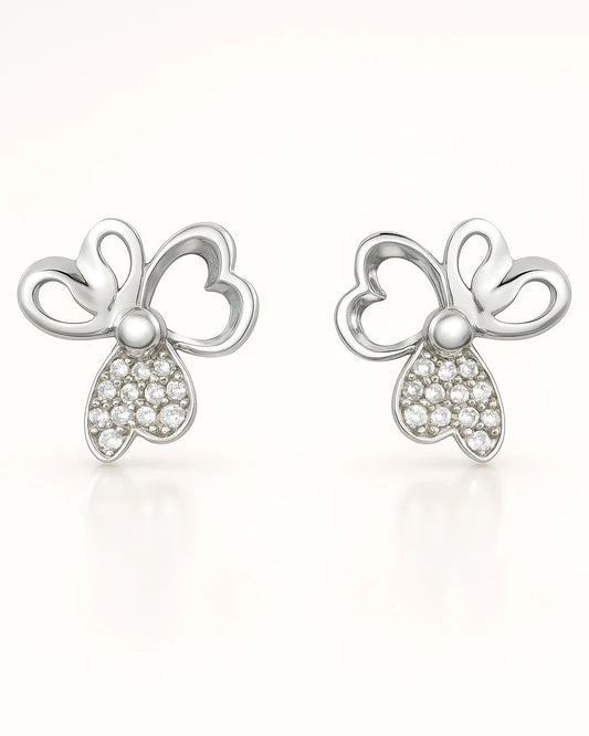 Flutter Charm Heart Studs