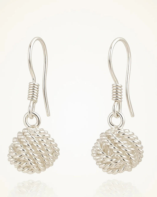 Twisted Sphere Sterling Silver Dangle Earrings