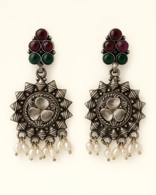 Regal Charm Oxidised Earrings