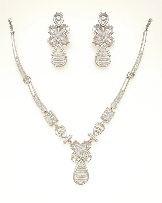 Bloom Silver Necklace Set