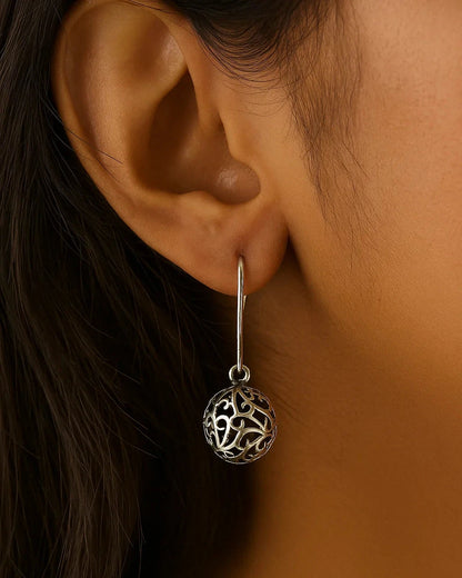 Antique Swirl Silver Drop Earrings