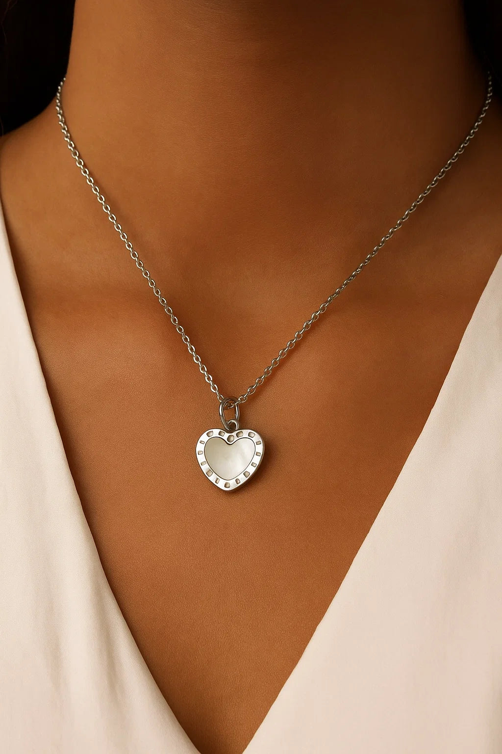 Mother of Pearl Heart Pendant