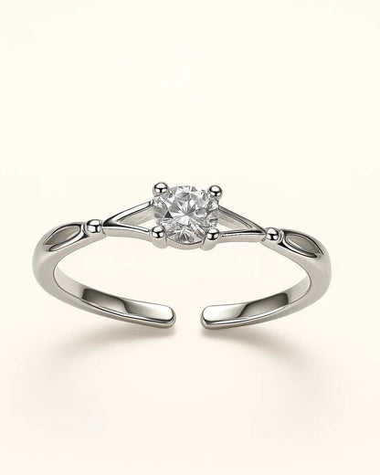 Silver ring with a diamond 