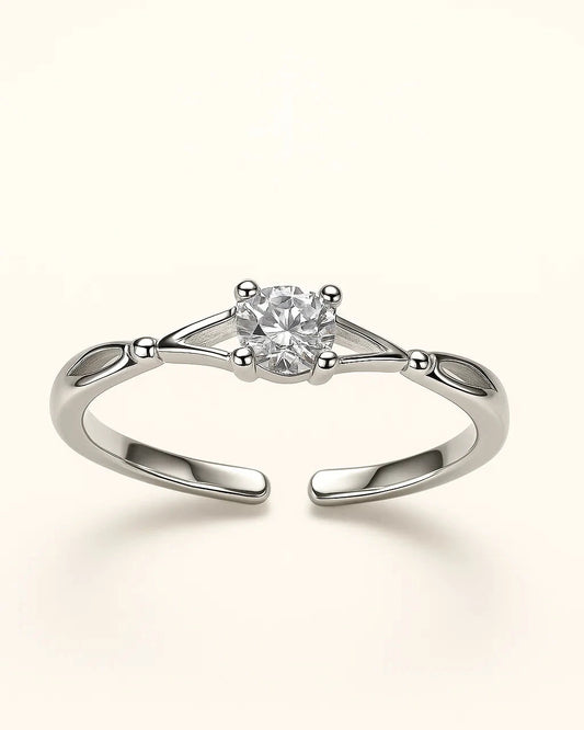 Silver ring with a diamond 