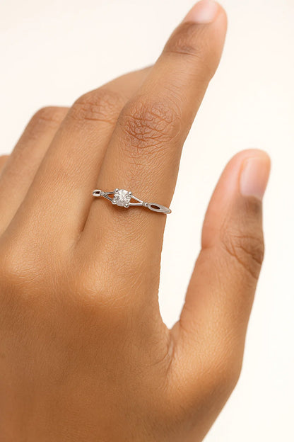 pure silver ring with dimond