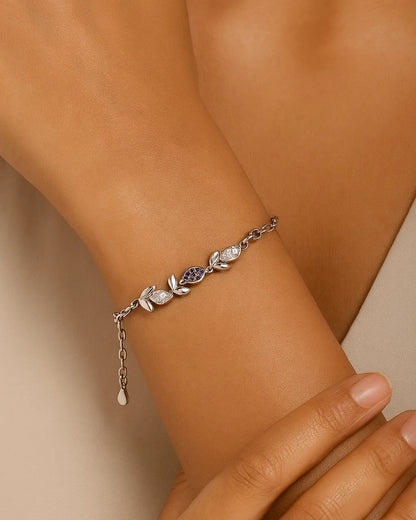 Nature's Sparkle Leaf Chain Bracelet