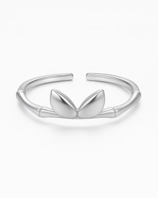 Twin Leaf Minimalist Adjustable Ring
