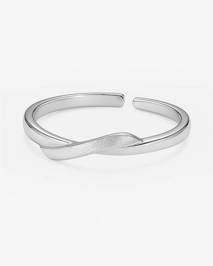 Twisted Minimal Sterling Silver Adjustable Ring