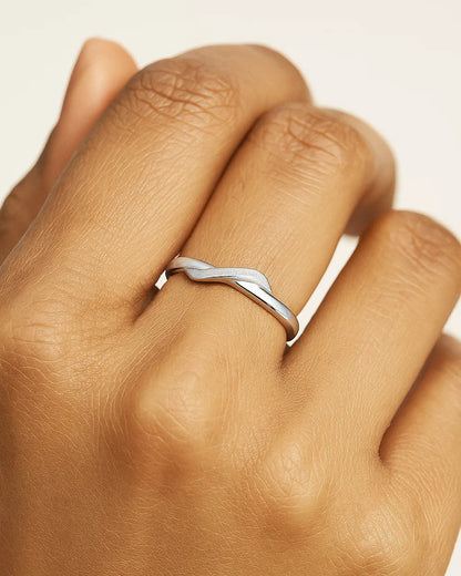 Twisted Minimal Sterling Silver Adjustable Ring