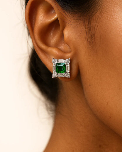 Emerald Radiance Stud Earrings