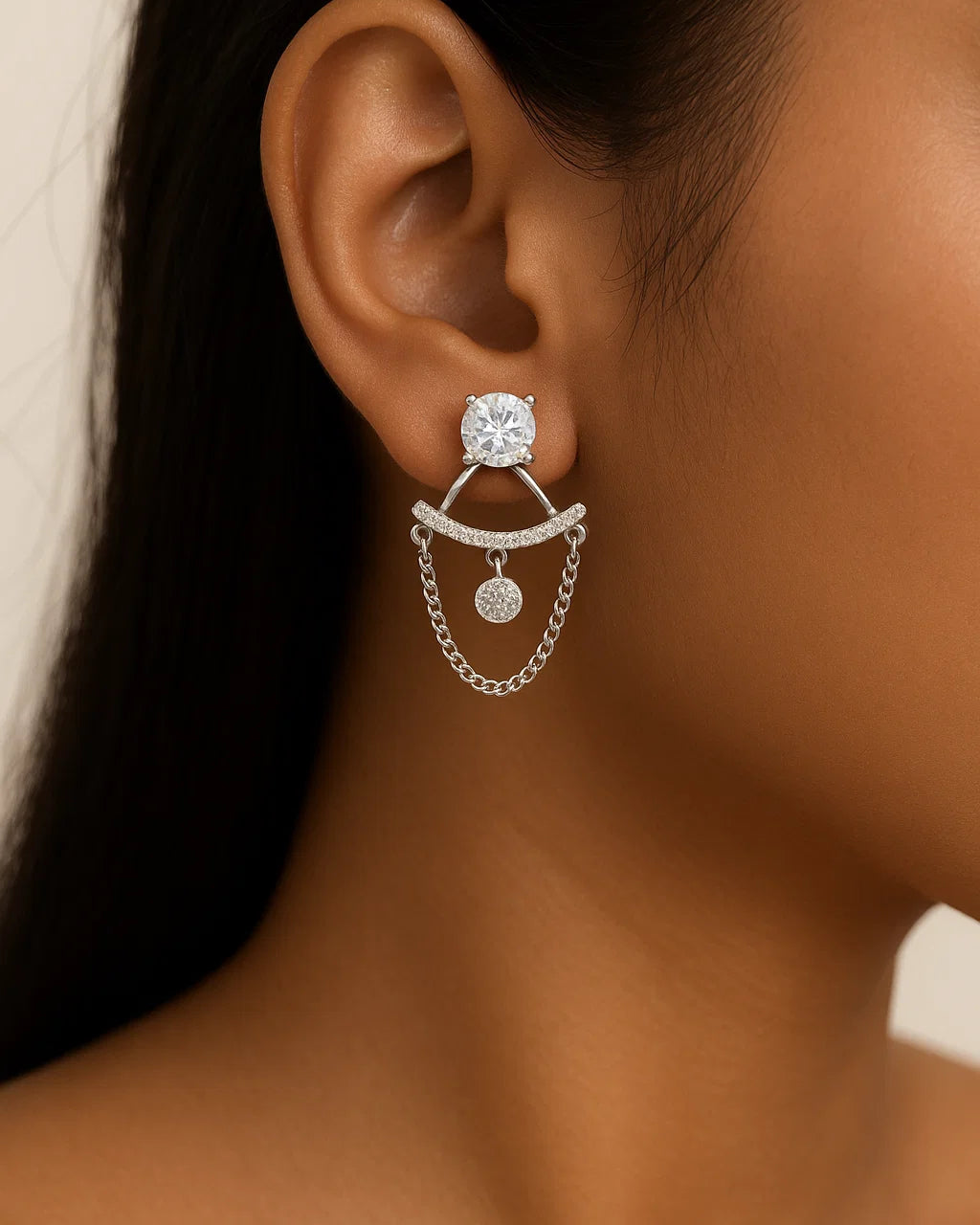 Chain Dangle Stud Earrings