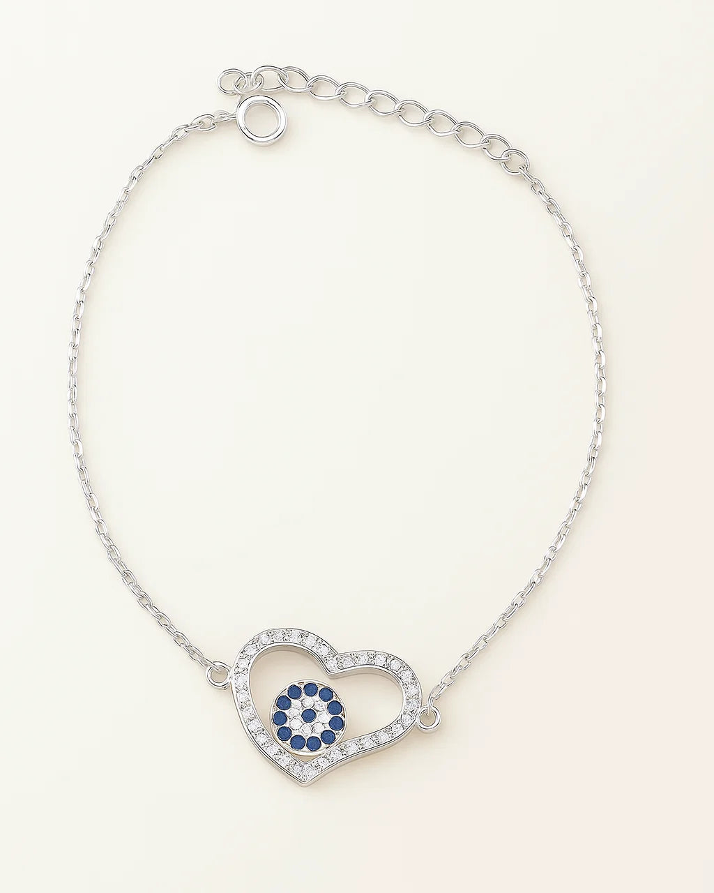 Heart-Shaped Evil Eye Bracelet