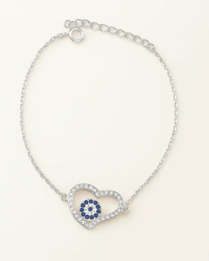 Heart-Shaped Evil Eye Bracelet