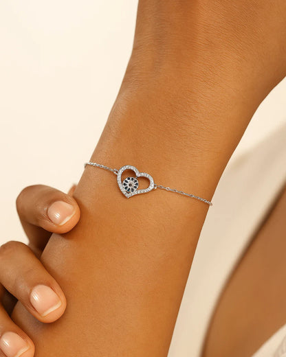 Heart-Shaped Evil Eye Bracelet