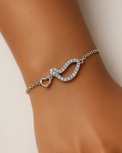 Sterling Silver Bird & Heart Charm Bracelet