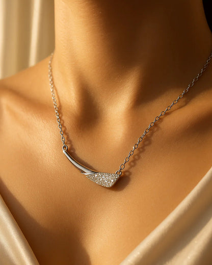 Elegant Silver Crescent Necklace
