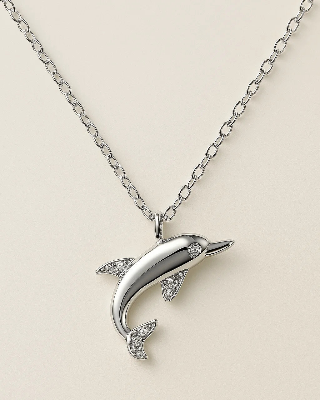 Dolphin Chain Pendant – Elegant Ocean Inspired Jewelry