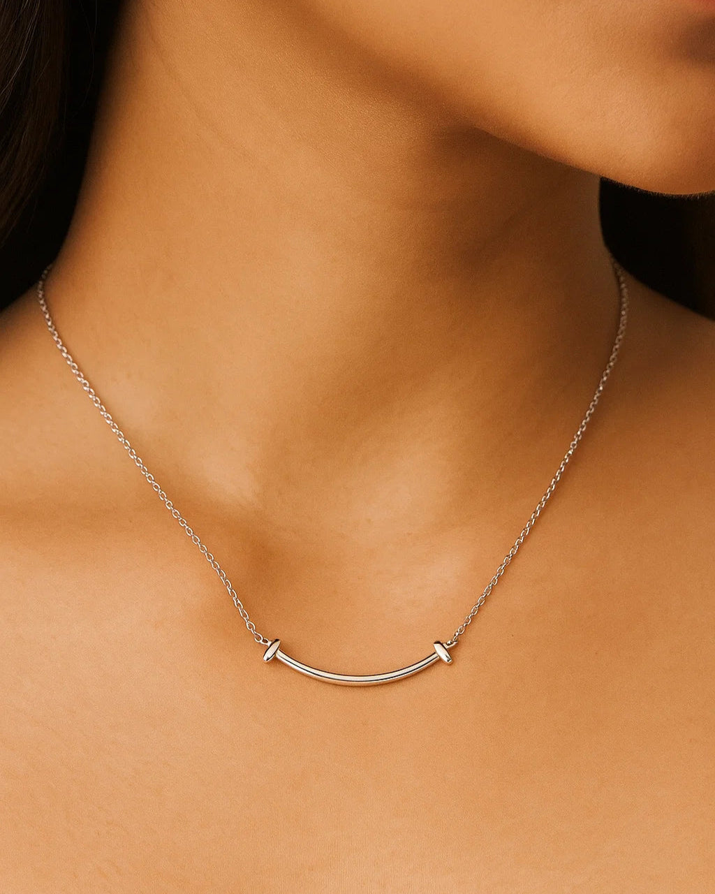 Elegant Bar Pendant Necklace – Minimalist 925 Sterling Silver Jewelry